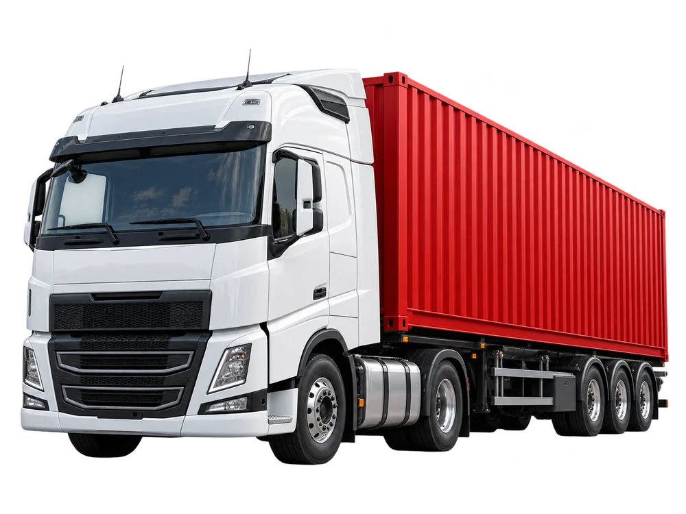 Photographic cutout of a freight truck